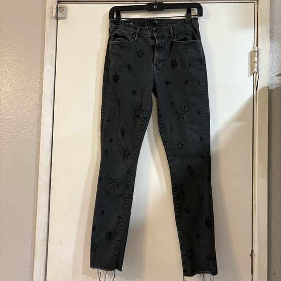 Mother The Double Fray Charmer Written in the Stars Embroidered Skinny Jeans 27 - Picture 5 of 15